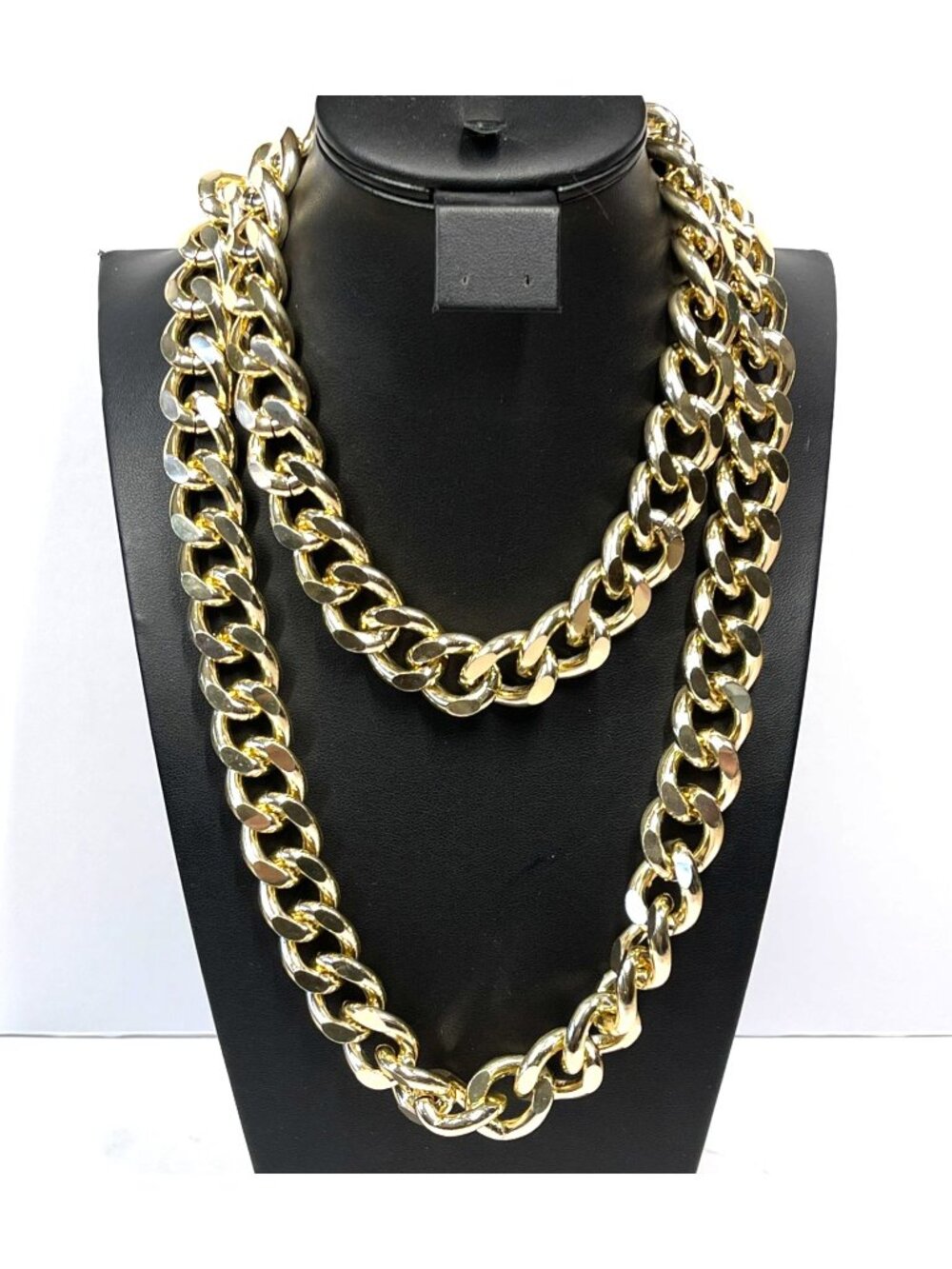 Lightweight Gold-Tone Chunky Chain Necklace 41" Long Bold Statement Jewelry